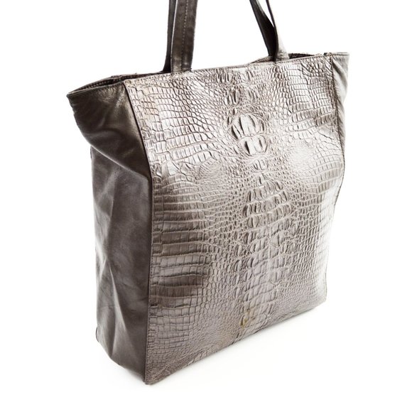 Jana Feifer Croc Print Tote Bag #189-67 - Picture 3 of 5
